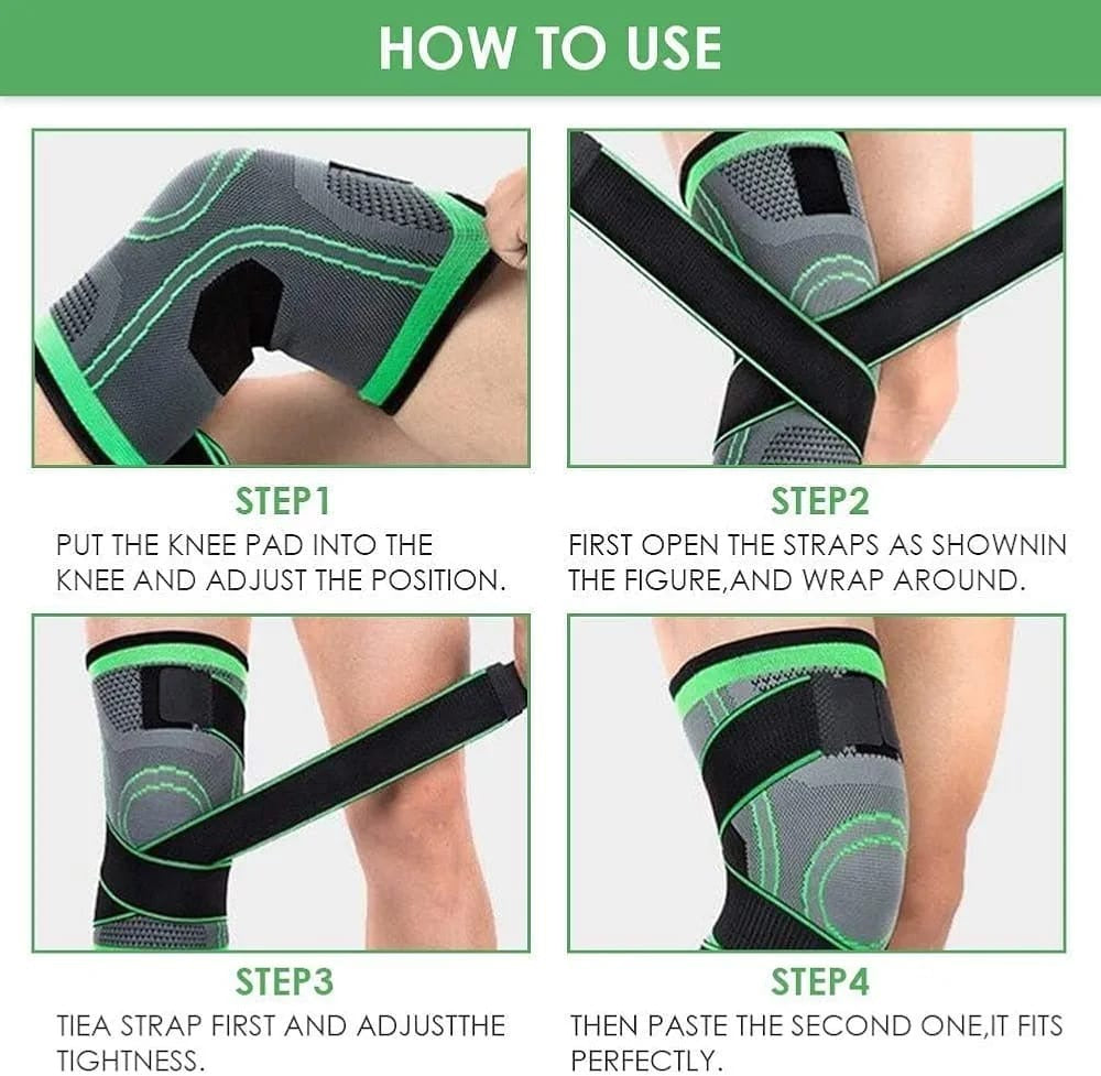 Knee Support Band For Pressure Weaving With 3D Weave Protection Against Injury Pressure Adjustable Knee Support For Men And Women (1 Pc)