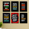 set of 6 Motivational wooden canvas frames for wall decore / sticky phototiles frames