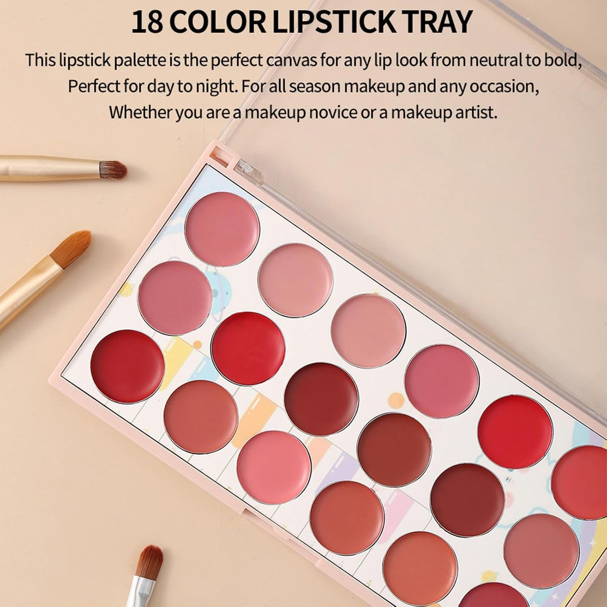 Moccallure Professional 18-Colors Lipstick Kit – Long-Lasting, Hydrating & Compact | Unisex Makeup Set