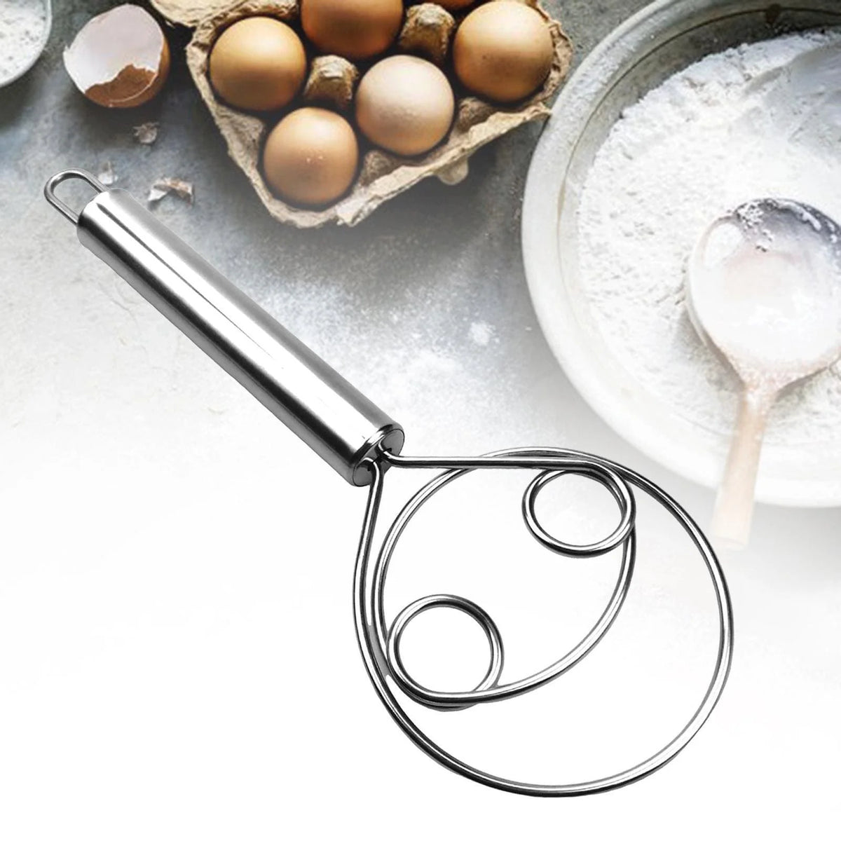 Manual Non Stick Steel Flour Cream  Mixer Beater | Dough Whisk Mixer, Kitchen Baking Blender Tool